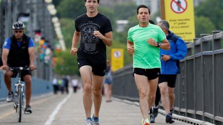 El primer ministro canadiense y el presidente mexicano salieron a correr previo a su encuentro en Ottawa 