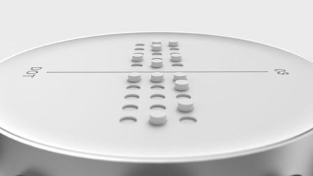 Dot se basa en caracteres en braille en la pantalla