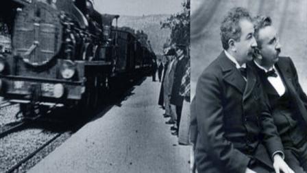 Los hermanos Auguste y Loius Lumière presentan su invento llamado cinematógrafo con el filme 'La salida de los trabajadores de la fábrica Lumière en Lyon Monplaisir'. (IMDB)