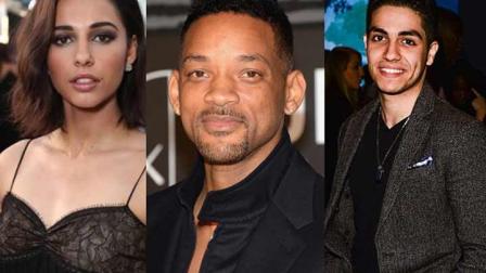 El actor Mena Massoud dará vida a Aladdin, Naomi Scott a la princesa Jasmine y Will Smith será el Genio. (Fotos: IMDb)