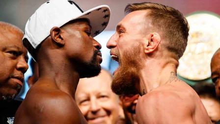 'The Notorius' se rió de Mayweather en su cara  y no dejó de hablar. El 'Money' fue más mesurado (Reuters)