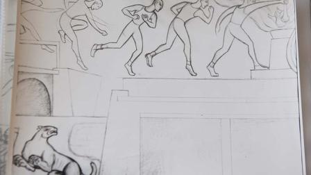 Los bocetos de los murales que no pudo finalizar el pintor mexicano en el Olímpico Universitario (Especial)