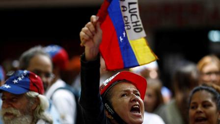 La marcha de los opositores, lejos de las masivas protestas contra Maduro que llevaron a cientos de miles a las calles el año pasado, fue liderada por el Frente Amplio (Foto: Reuters)