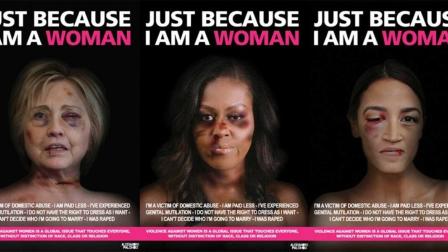 Angela Merkel y Michelle Obama golpeadas... en campaña sobre la violencia contra las mujeres
