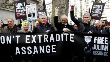 Marchan en Londres contra extradición de Assange a EU