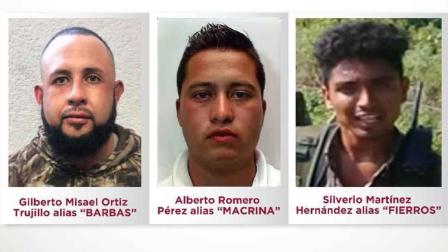 Alberto Romero Pérez, alias "Macrina”, Silverio Martínez Hernández “Fierros” y Gilberto Misael Ortiz Trujillo "Barbas”, habrían ordenado y organizado el ataque. Foto: Especial