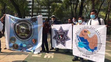 Policías marchan al Senado para exigir ratificación de la reforma al artículo 123