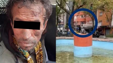 El hombre intentó desprender otra estatua del cruce de la calle de Medellín y Avenida Álvaro Obregón en la colonia Roma Norte el pasado domingo.