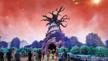 Parque temático de Dragon Ball con planeta de Bills