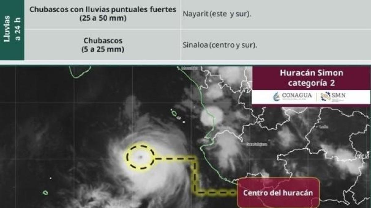 Huracán Simón cobra fuerza y escala nuevamente a Categoría 2