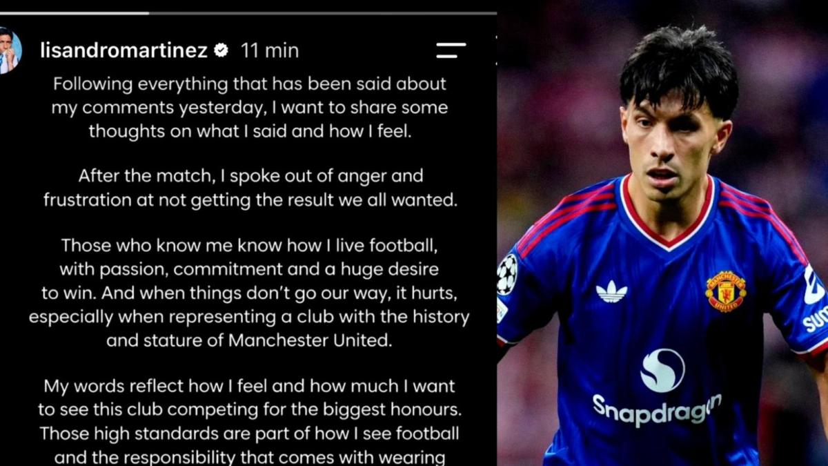 Lisandro Martínez se disculpa tras criticar a la directiva del Manchester United