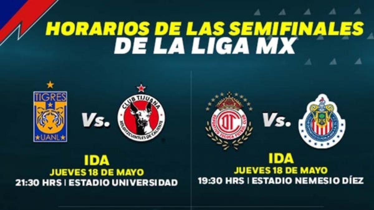 Definen los horarios de las semifinales de la Liga MX
