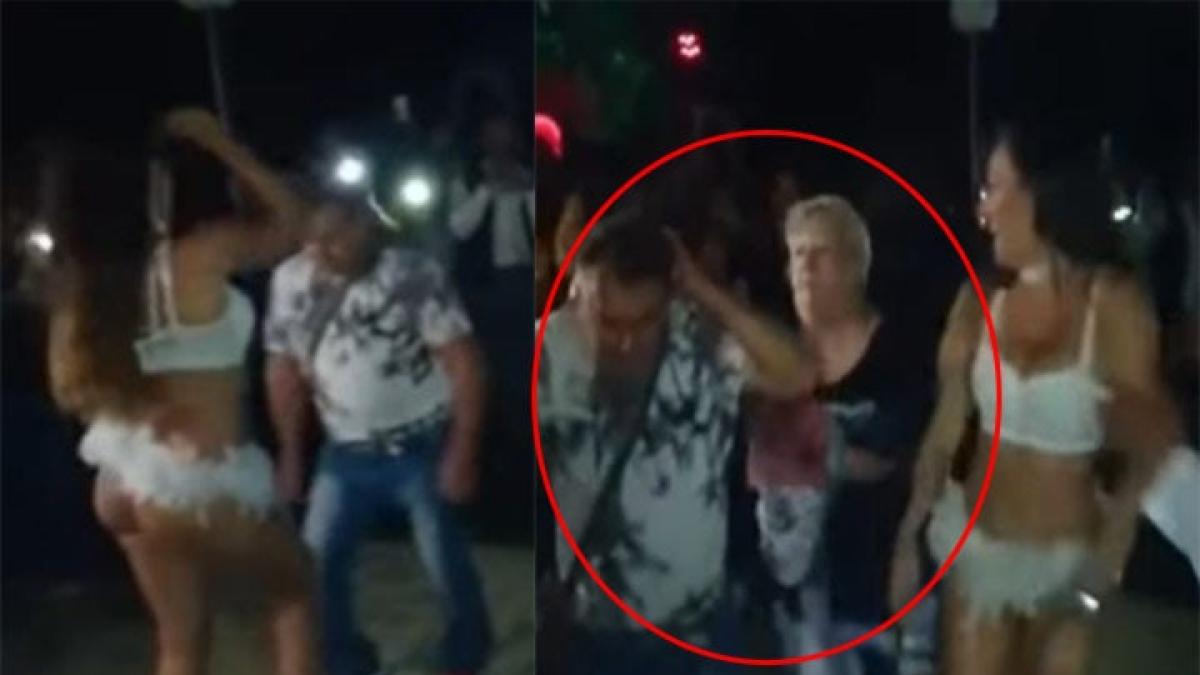 Mujer encuentra a su esposo con stripper y el video es épico
