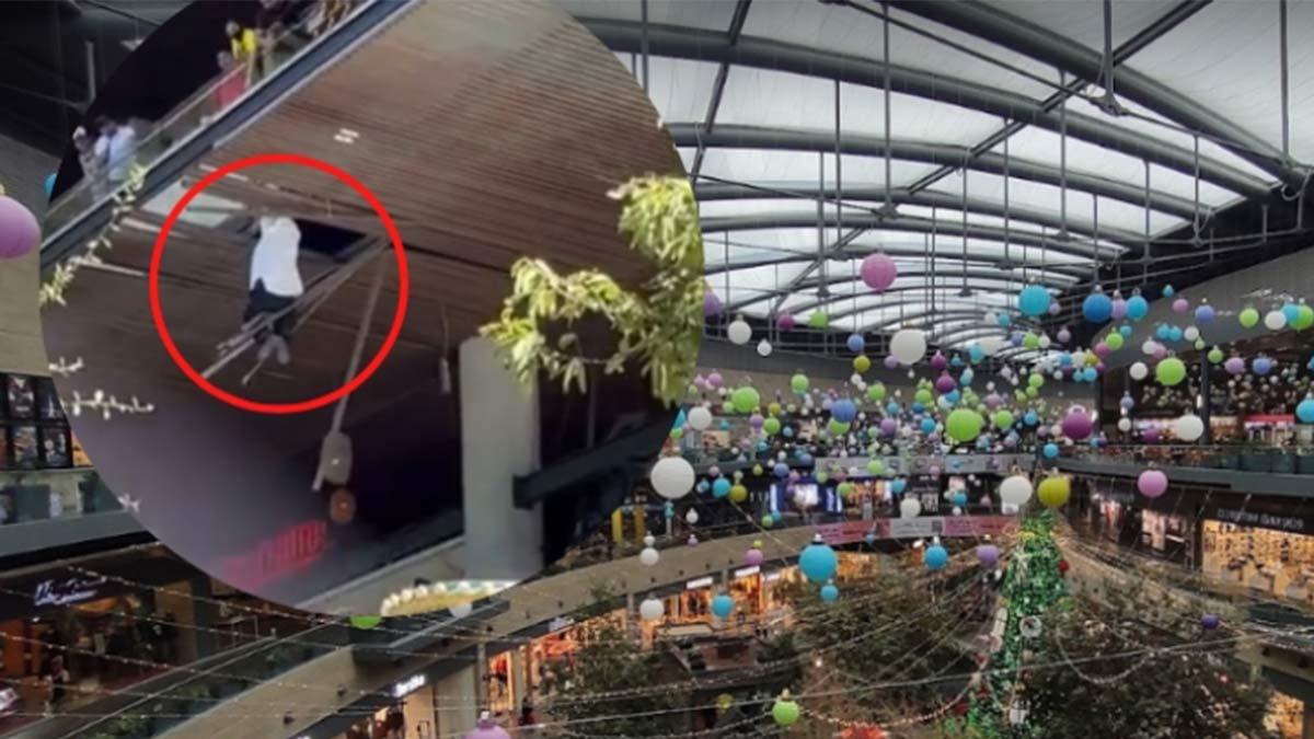 En plena Navidad, hombre cae desde tercer piso en plaza comercial