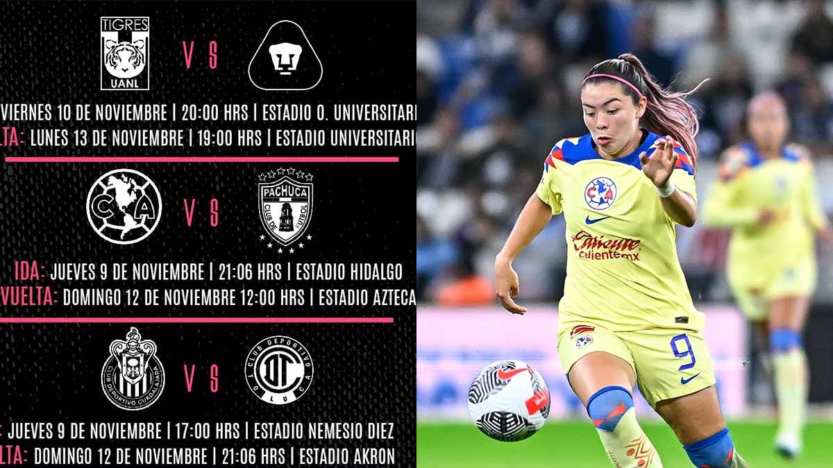 Días y horarios de los Cuartos de Final de la Liga MX Femenil