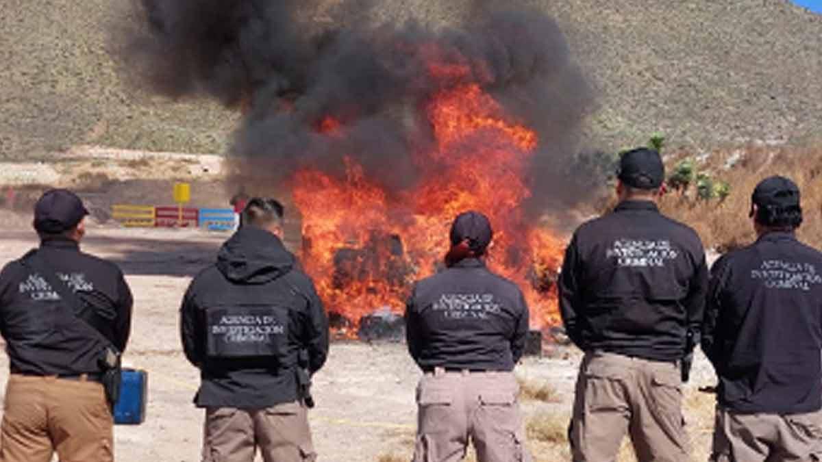 Incineran más de una tonelada de droga en Coahuila