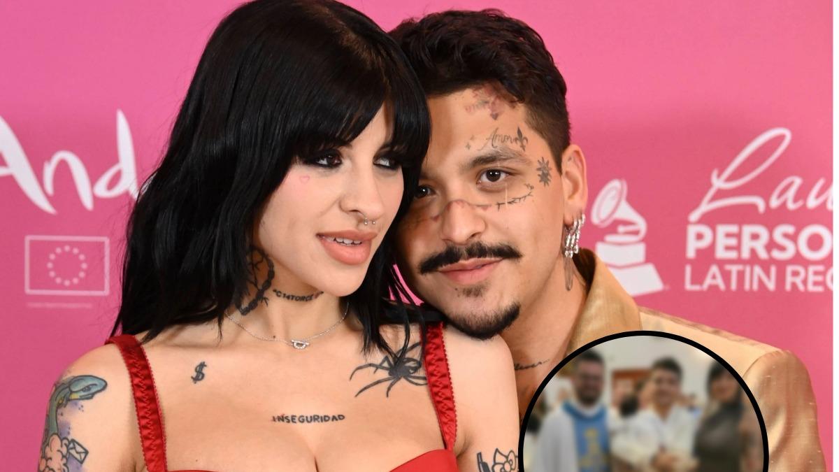 Foto inédita de Christian Nodal y Cazzu, sonrientes y con un bebé en brazos