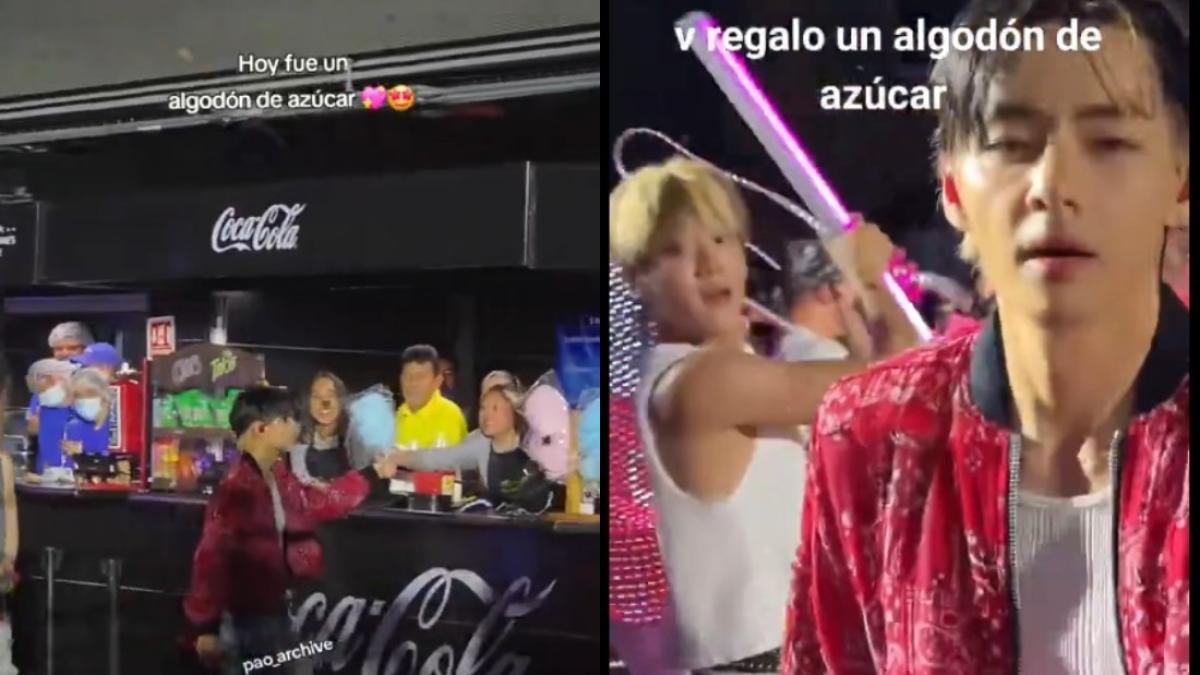 <![CDATA[V de BTS pide algodón de azúcar en segundo concierto en CDMX y lo regala a fan]]>