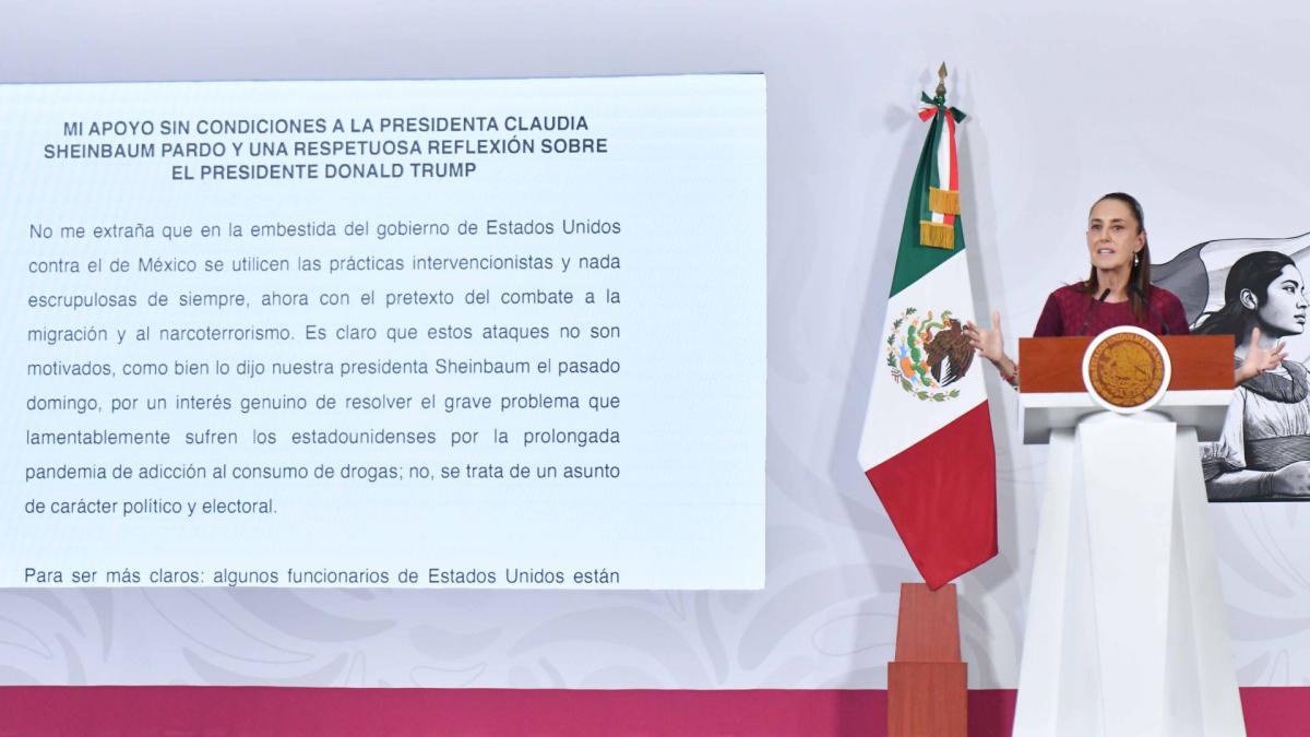 <![CDATA[Sheinbaum agradece respaldo de AMLO ante tensiones con EU; destaca unidad en la 4T]]>