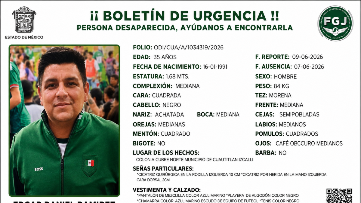 Ayúdanos a encontrar a Edgar Daniel Ramírez; desap