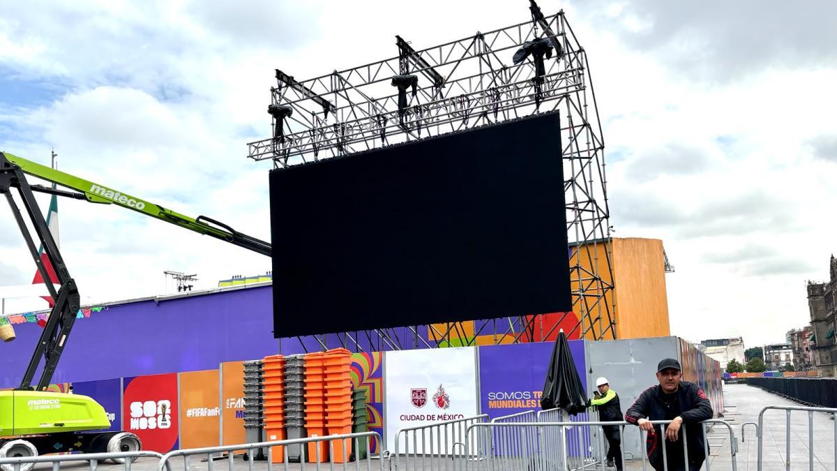 Así luce el FIFA Fan Festival del Zócalo a un día del México