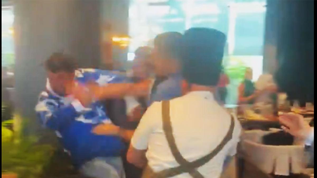 Filtran VIDEO: Aficionados de Argentina y España desatan riña en restaurante de Plaza Artz