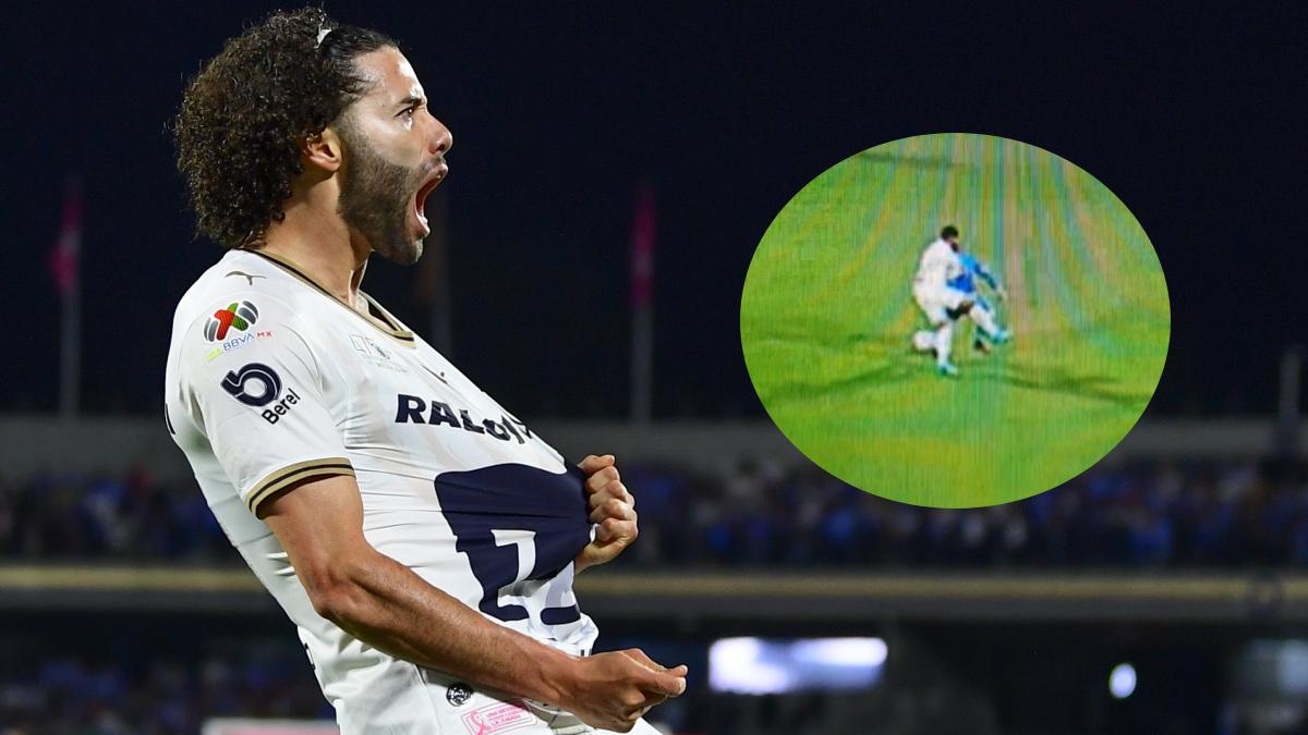 ¡Polémica en el Pumas vs Cruz Azul! Gol del Chino Huerta no debió contar por falta (VIDEO)