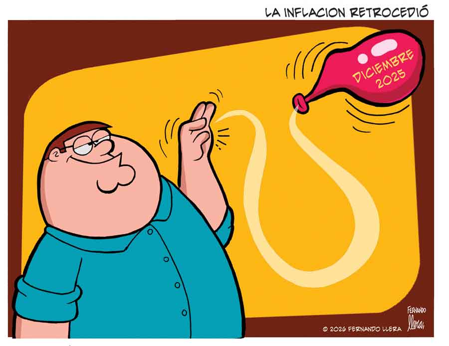 Cartón de Fernando Llera del 9 de enero de 2026 sobre inflación.