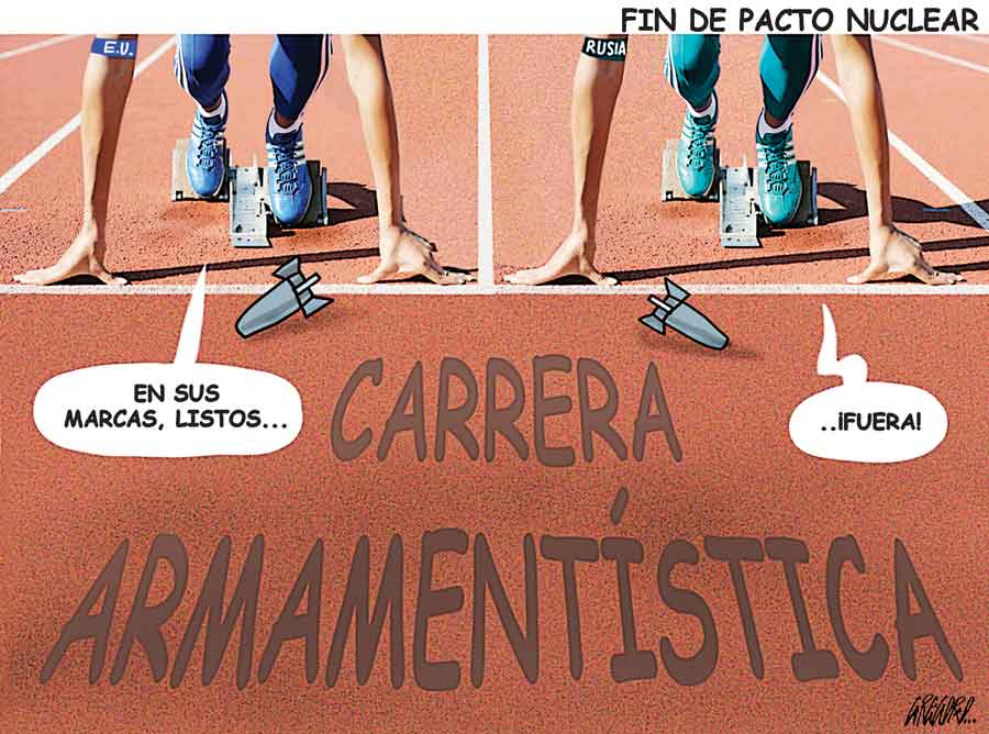 Cartón de Gregorio del 5 de febrero de 2026 sobre fin de pacto nuclear.