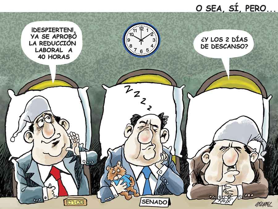 Cartón de Gregorio del 12 de febrero de 2026 sobre reducción jornada laboral.